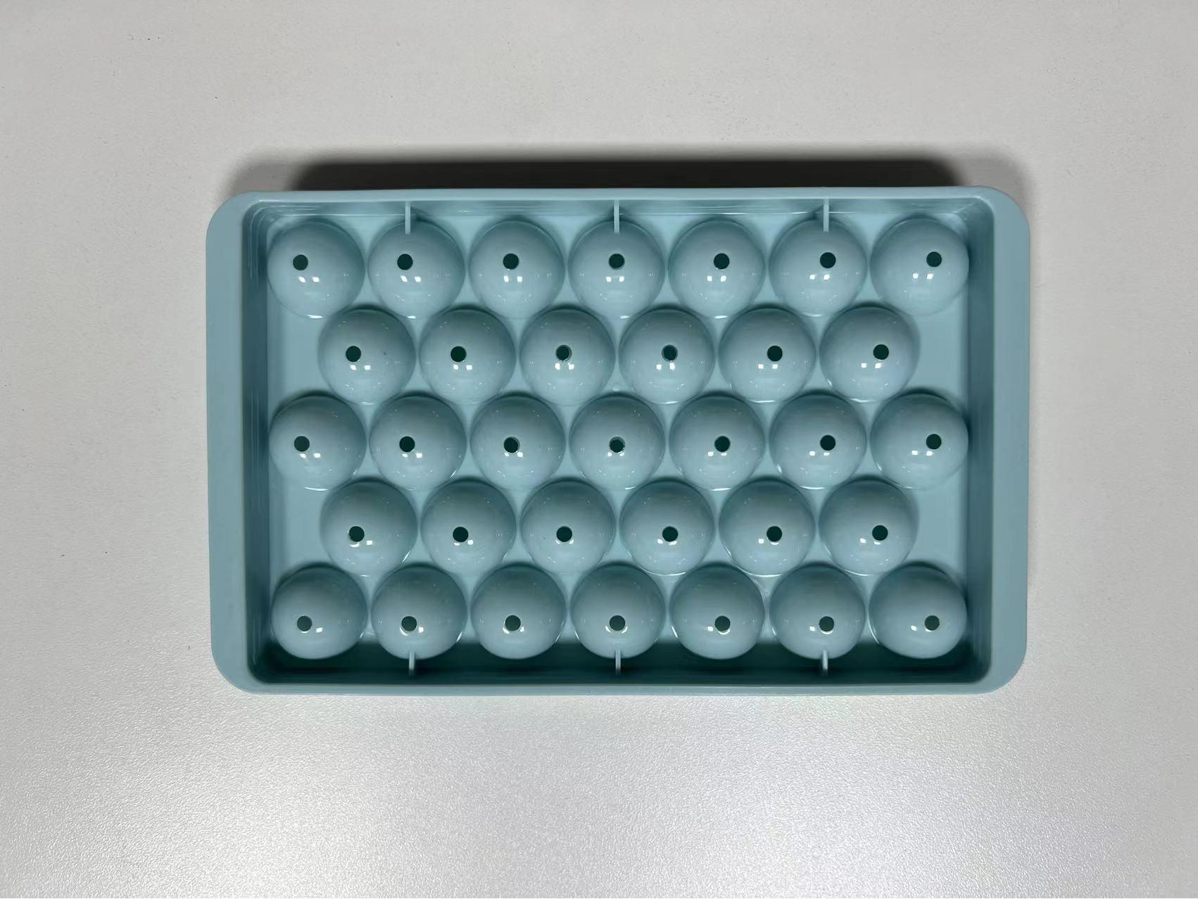 

Силиконовая форма для кубиков льда и контейнер для хранения круглых ледяных шариков - Красный инструмент для приготовления льда для домашней кухни