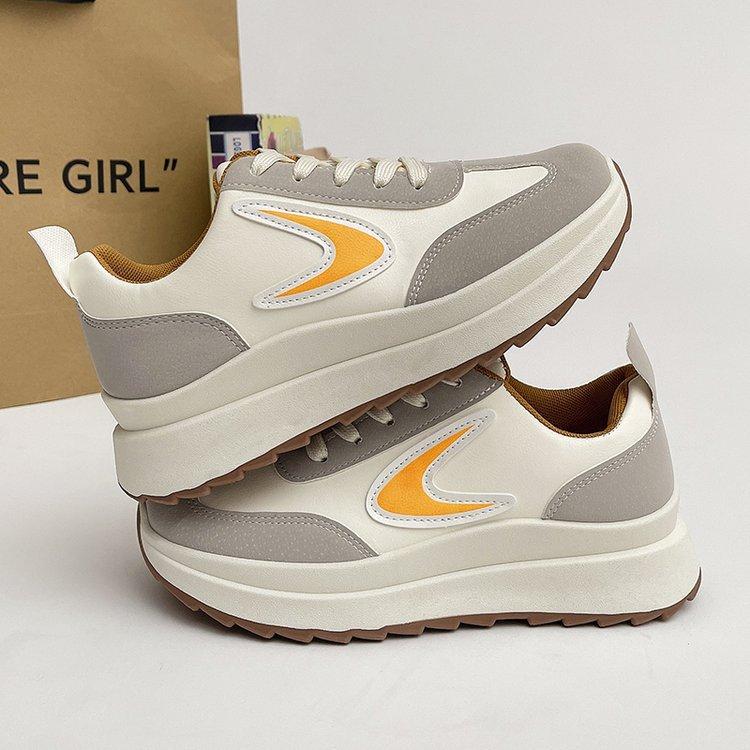 

Женские туфли Daddy ins tide 2024 весна-лето новые шнурки хорошо сочетаются с платформой подошвы студенческие спортивные туфли в повседневном женском стиле 40 оранжевый