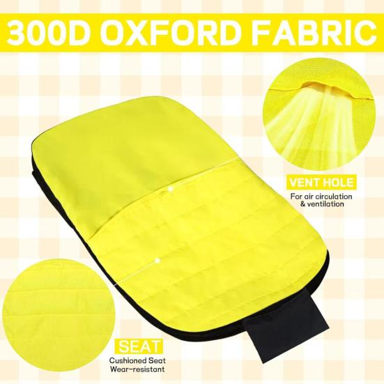 Xiaobudian Lawn Mower Seat Cover with Mesh Pocket, Waterproof Tractor Protector, Heavy Duty Riding Protective