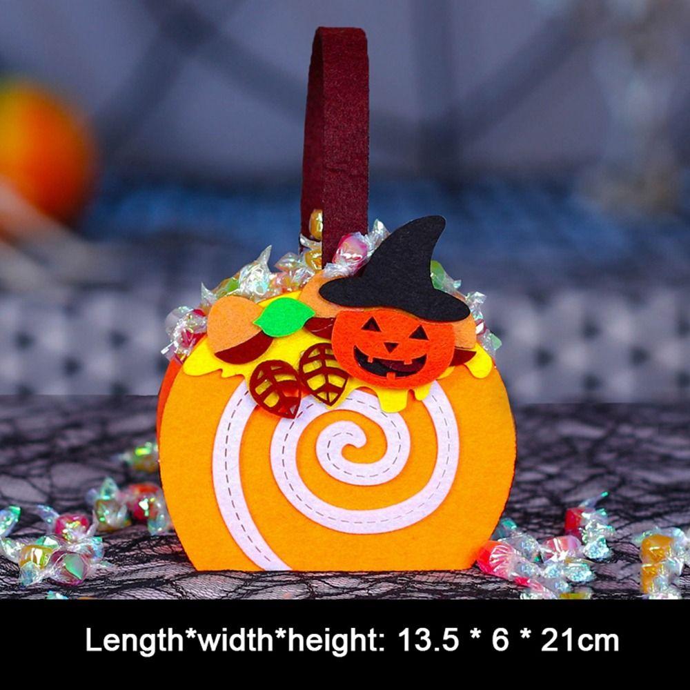New Non-woven Fabric Halloween Candy Bag Hand-held Navidad Sugar Bag Party Decor Kids Favor Handbag Haloween