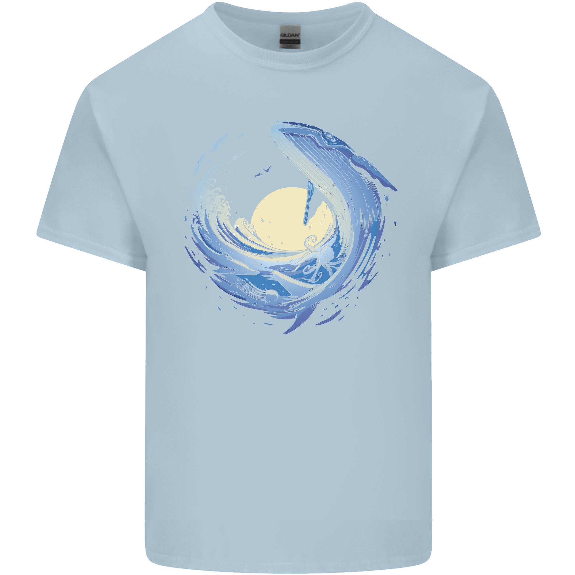 Ocean Whale Octopus Unisexs Light Cotton TShirt S