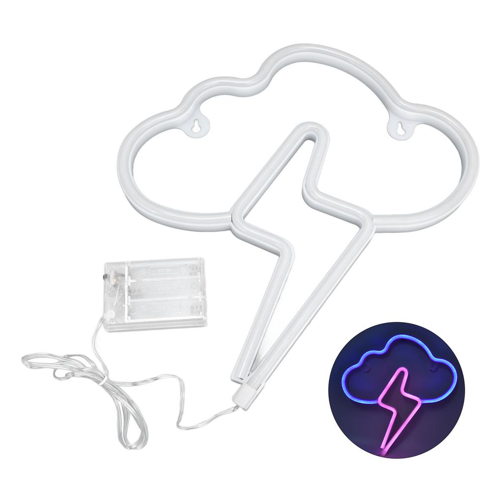 Neon Sign Light Wall Hanging Battery Operated Unique LED Night Light for Bedroom Bar Party Blue Pink