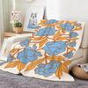Illustration M-Matisse Style Floral Print Throw Lightweight 240g Flannel Blanket Soft Skin-friendly for Summer Cooling