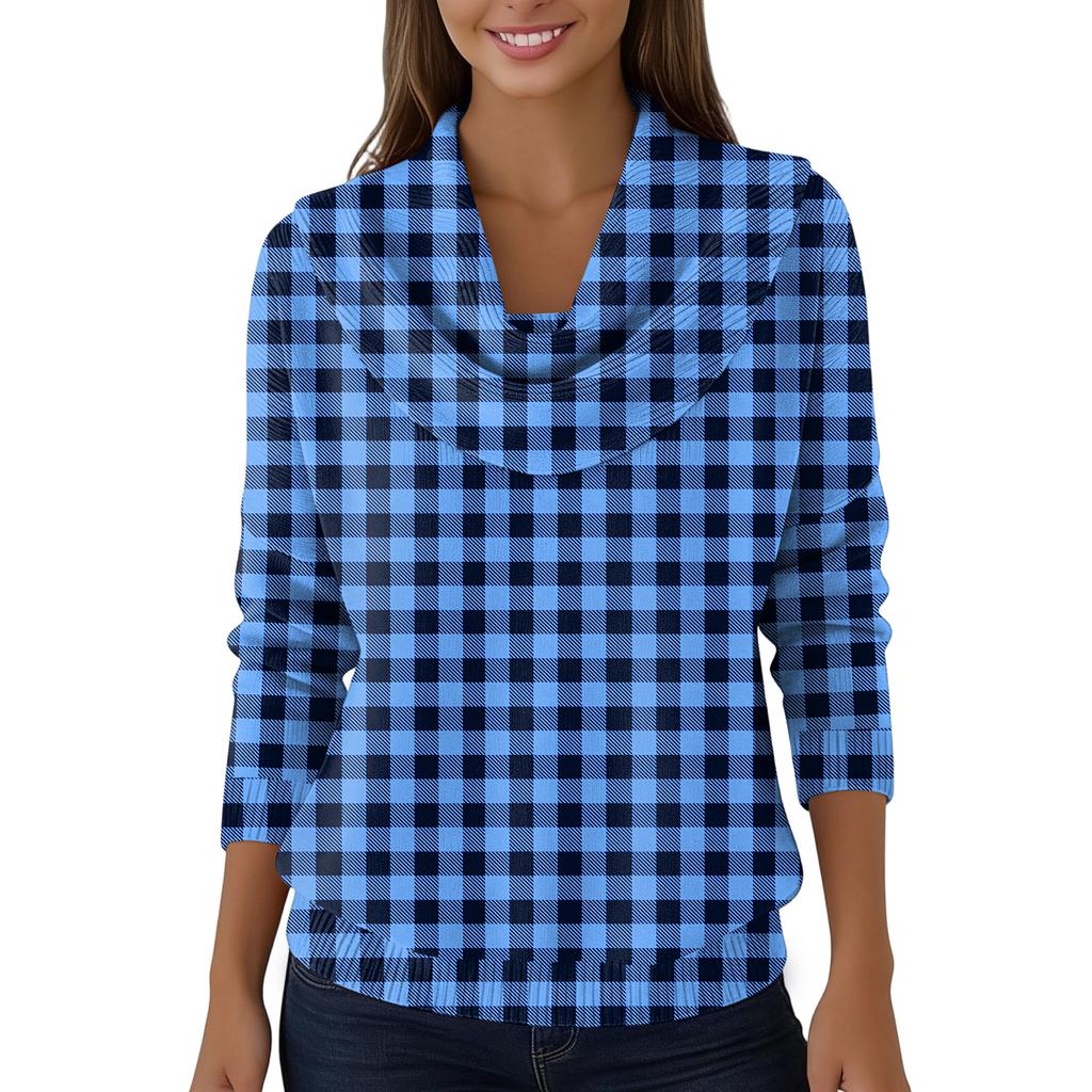 Women's Casual And Fashionable Round Neck Long Sleeved Printed Top Sweater
