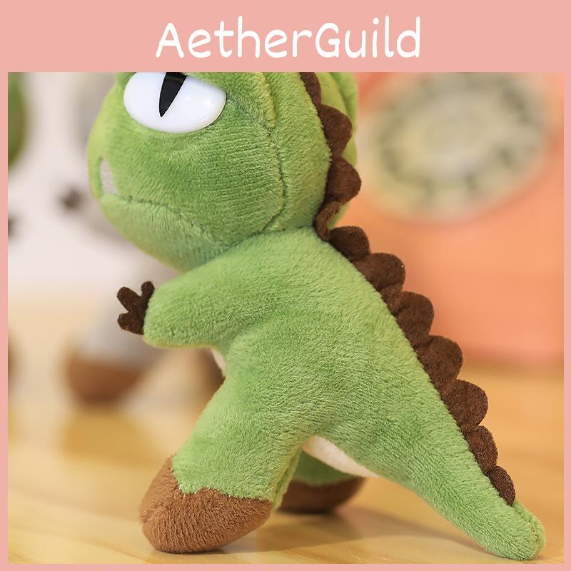 Plush Dinosaur Green Keychain With Embroidery Design For Backpack And Gift Use