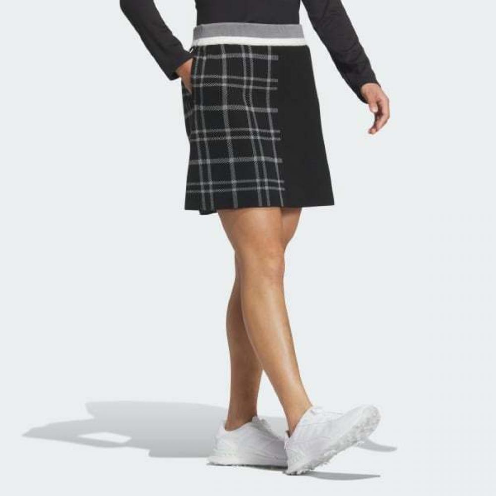 Adidas Golf Women S Fulley faShion 3S Checked Skirt Black iS4757
