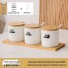 Ceramic Spice Jar Set with Bamboo Tray