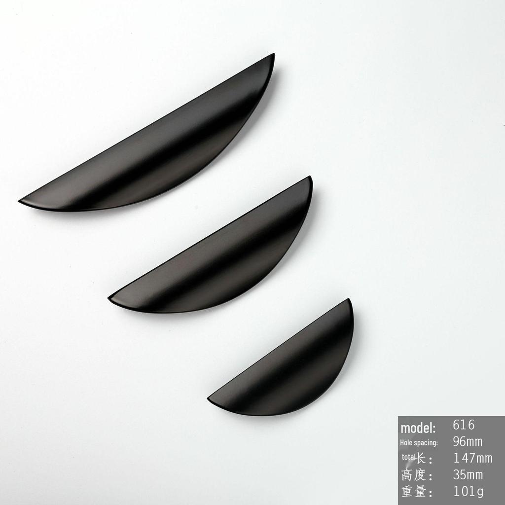 Black Copper and Gold Crescent Cabinet Handles - Nordic Minimalist Drawer and Wardrobe Hardware