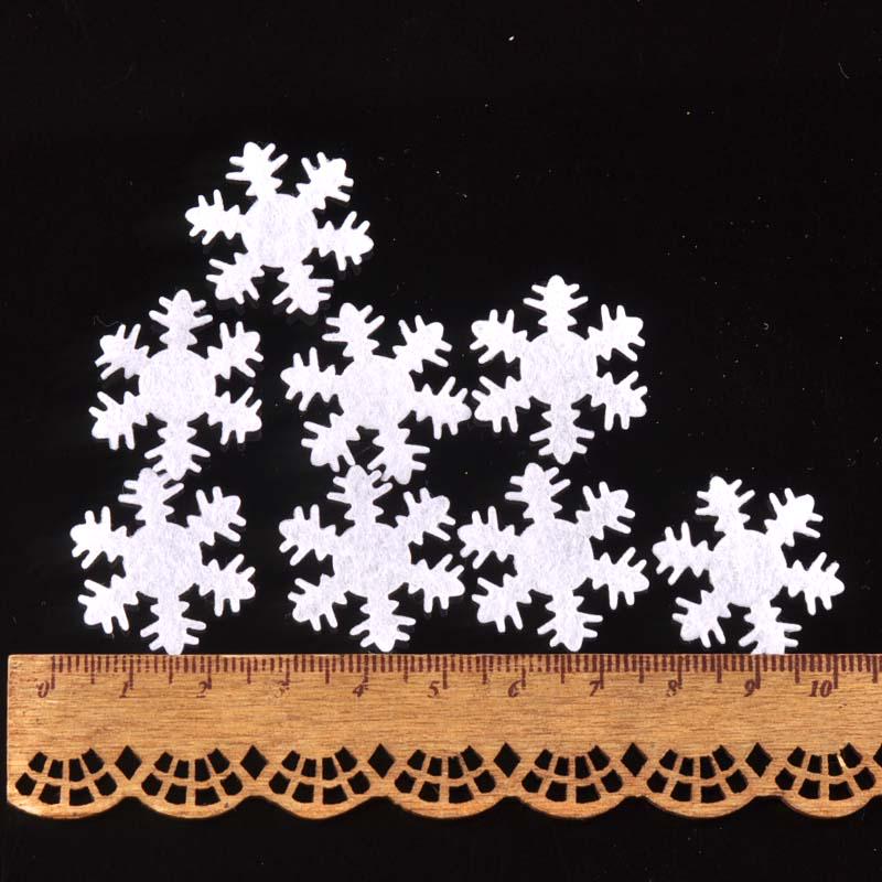 Mini Non-Woven Snowflake Christmas Decor with Silk Flower - No Back Adhesive