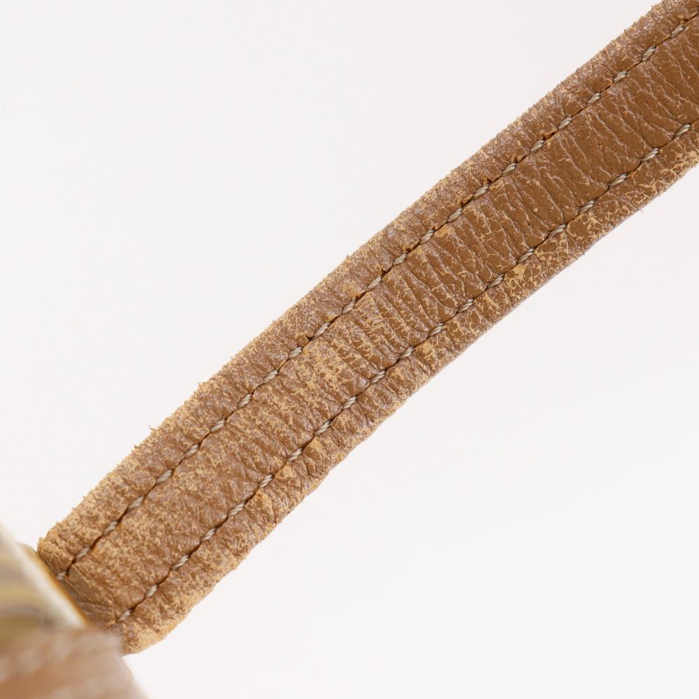 Dior CD Logo Shoulder Bag Pochette Vintage Beige PVC Women Used