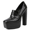Sexy 14cm High Heels Pumps Shoes Woman Platform Vintage Black Brown Heeled Dance Party Wedding Office Shoes Ladies Large Size
