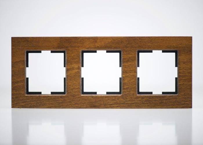 Plaque de finition bois massif noix 3 postes 84x230x10mm