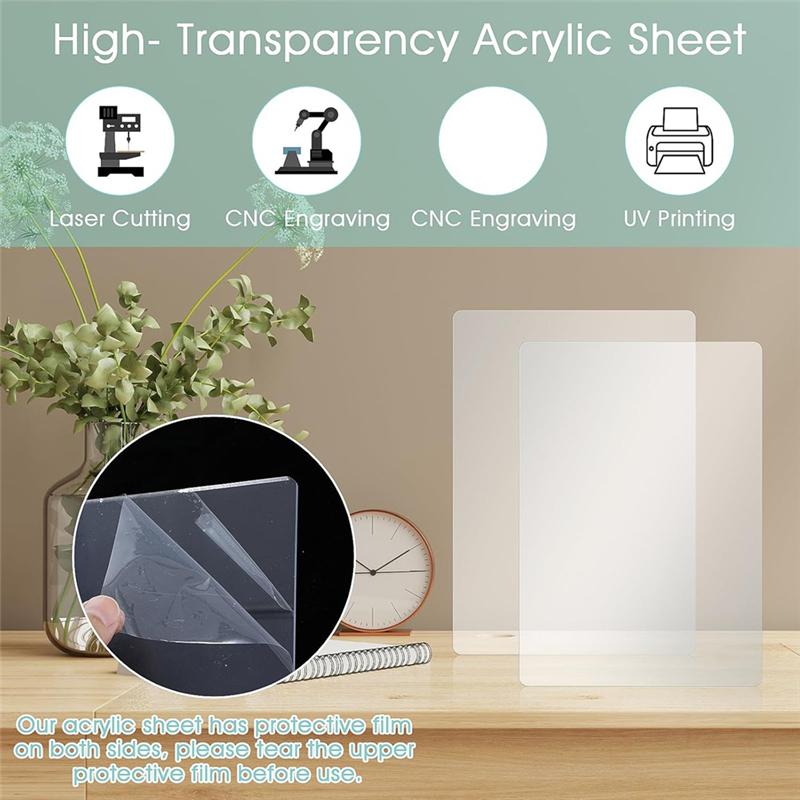 2025 Trend 2 Packs Transparency Acrylic Cutting Pads, Die Cutting Plates Clear Thick Cutting Die Pads Cutting For Die Cutting Wo