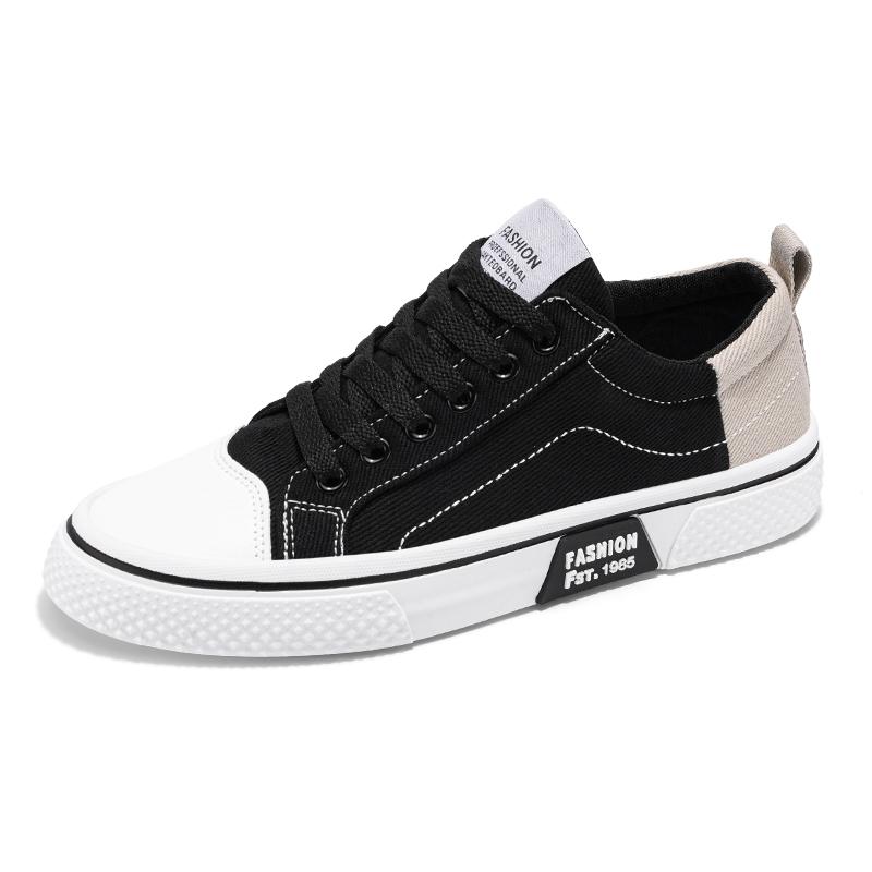 Новые мужские повседневные парусиновые кроссовки Дышащие и универсальные Мужские повседневные кроссовки на мягкой подошве Модные и универсальные 44 чёрный