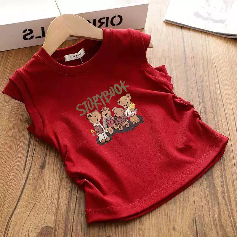 Девочки 2025 Хлопковый Мультяшный Летний Топ Без Рукавов 140 cm