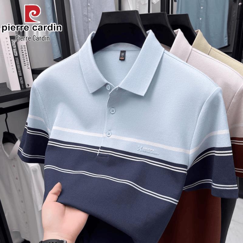Pierre Cardin Men's Mercerized Cotton Striped Polo Shirt