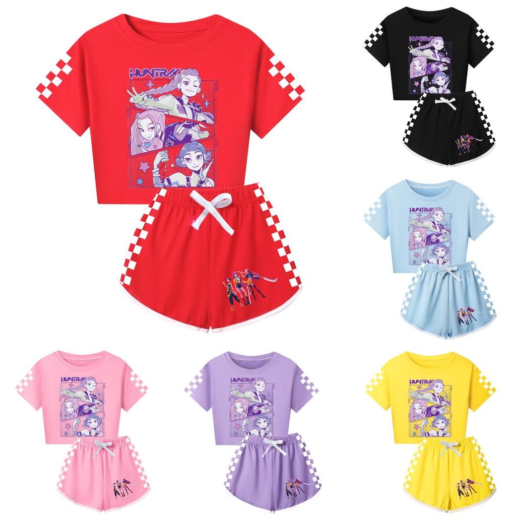 Kpop Demon Hunters Child Short Sleeve Short Pants Parent Child Pajama Set For Sleepwear Comfort