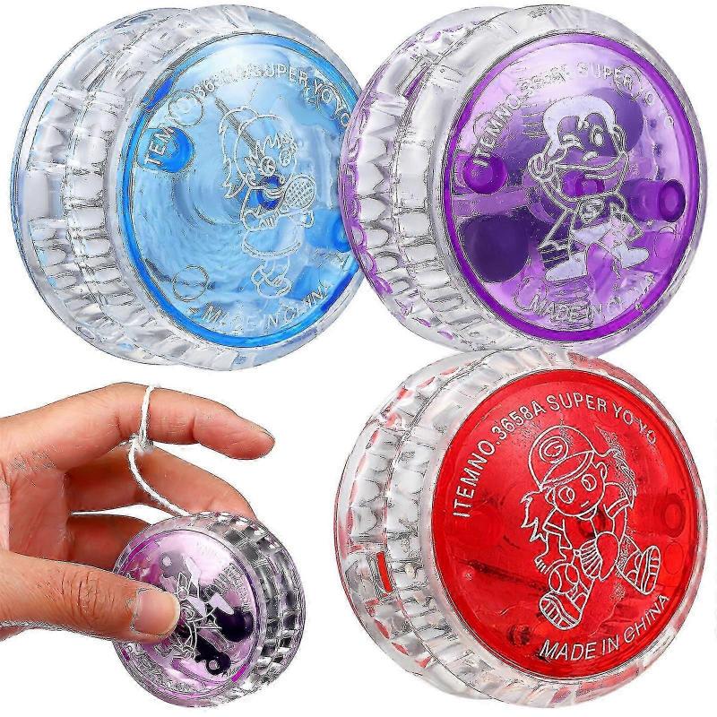 3 Pcs Kids Yo-yo Balls Light Up Flashing Responsive Balls Yo Yo Toys Party Favors for Kids Beginners