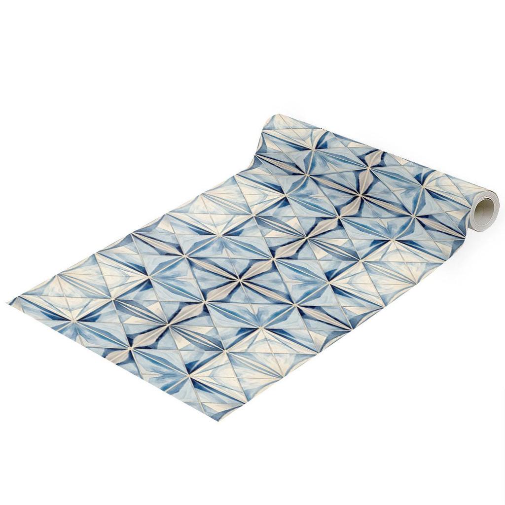 Self-Adhesive Waterproof Cross Diamond Geometric PVC Wallpaper for Kitchen Renovation and Wall Cover-Up