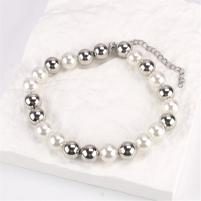 Elegant Pearl Beads Ball Necklace Temperament Clavicle Chain Birthday Gift