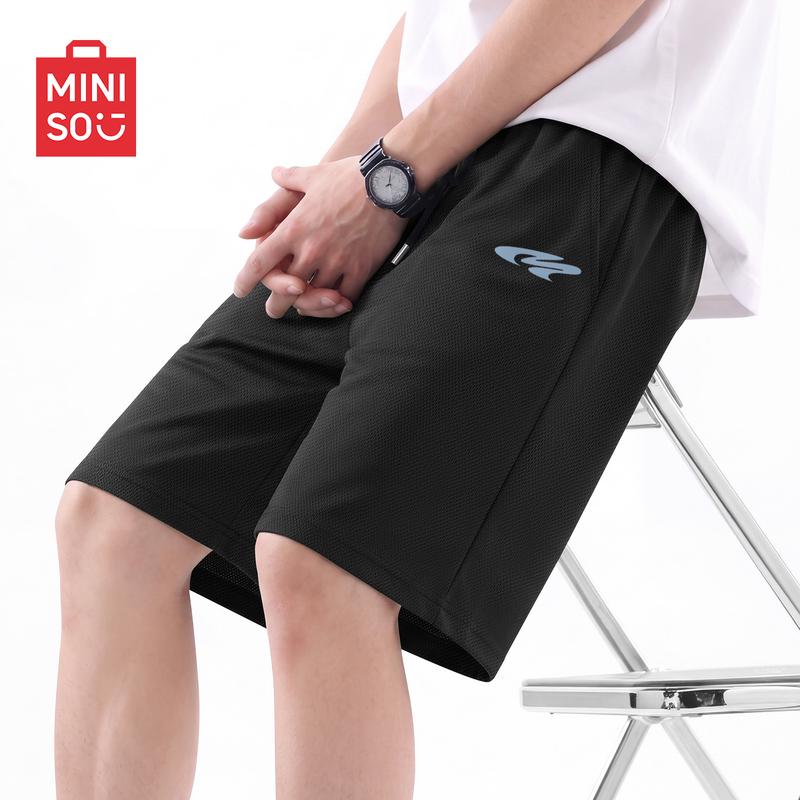 MINISO Men's Summer Quick-Dry Mesh Athletic Shorts