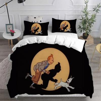 Exquisito Fondo de Pantalla 3D Aventuras de Tintín Anime Impresión Digital Juego de Ropa de Cama Funda Nórdica Colcha Cama Juventud Niños Niña Niño Regalo
