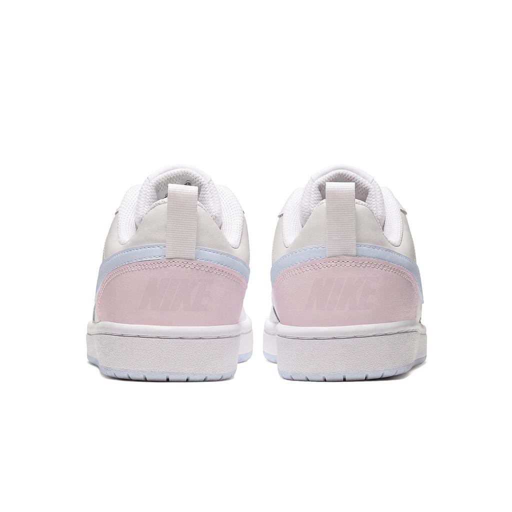 Nike Court Borough Shopping Bag Slip Resistant Abrasion Resistant Low top Skateboard Shoes Women's Pink Blue White DV5456-103(Team2364-S-BOX)