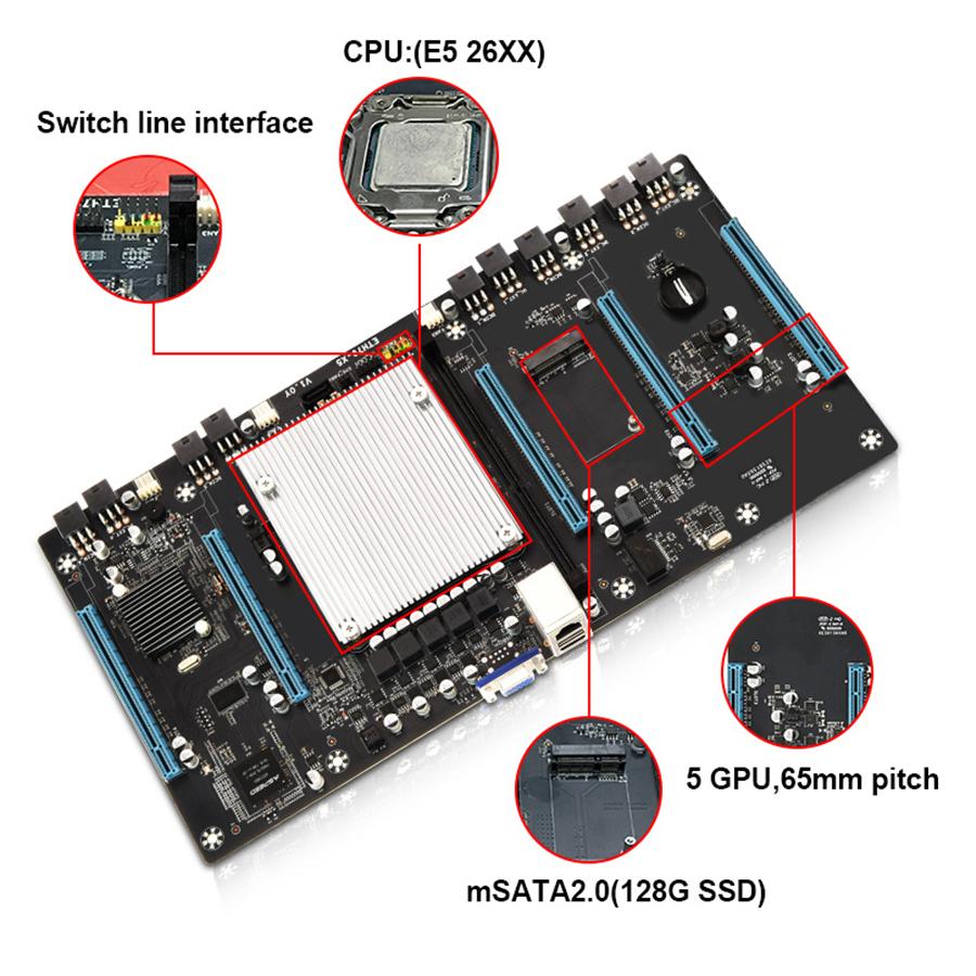 ETH79-X5 5GPU Mining Board RTX3060 XEON E5 VGA