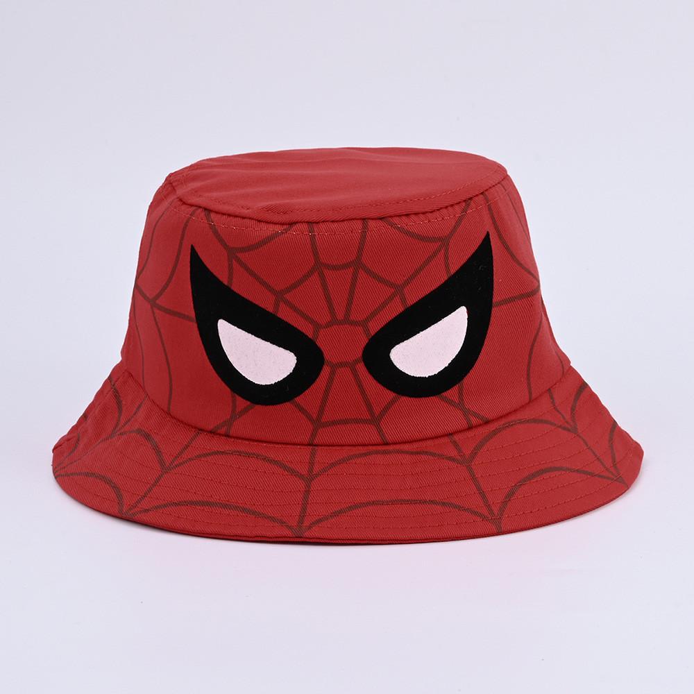 Fisherman Cartoon Spider Hat With Breathable Cotton For Kids Outdoor Casual Wear