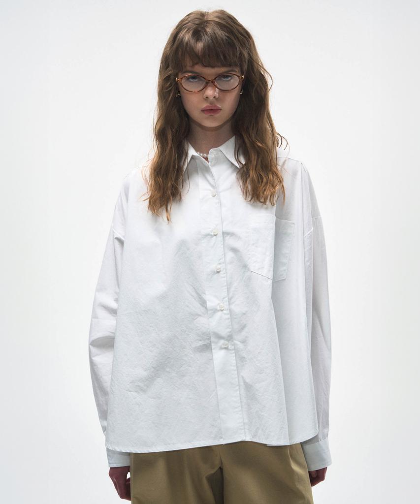 NEALIZE Oversized Cotton Shirt White