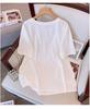 Plus Size Loose-Fit Mid-Length Short-Sleeve Round Neck T-Shirt for Women (Sizes 200/300/350 jin) 7163
