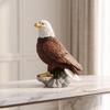 Bald Eagle Figurine with Base Realistic Craggy Carved for Bird Lovers,