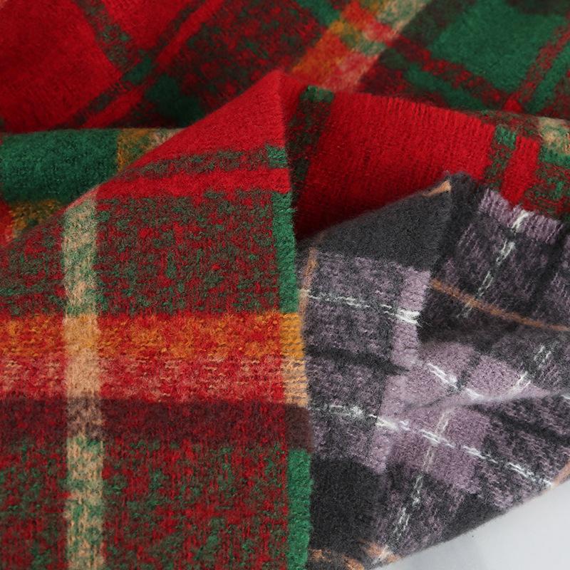Imitation Cashmere Christmas Plaid Scarf Winter Women's Autumn and Winter Versatile Warm Shawl Star Ins Trend