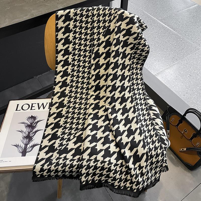 Winter warm couple imitation cashmere scarf new versatile thickened cold-proof fringed scarf women