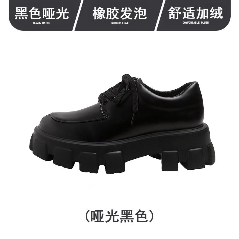 

Маленький размер 33 маленькие кожаные туфли ветер Лю Вэнь маффин толстая подошва бархатные лоферы увеличивающие рост одинарные туфли 40