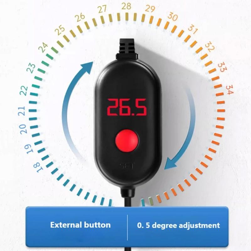 Small Fishes Tanks Heating Thermostats Adjustable Temperature Thermostats Heater Rod Ceramics Aquariums Heater for Animal Drinking Water
