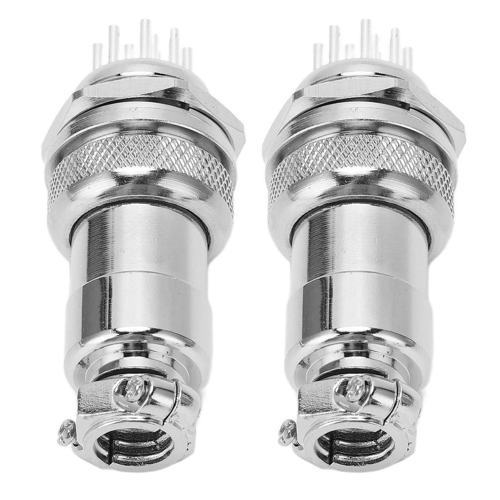 2PCS 12 Pin Aviation Connectors Zinc Alloy Electrical Plug and Socket Set 20mm Opening 250V