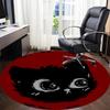 1pc Night Cat Office Round Area Rug, Indoor Mat Suitable ForOffice, Under Office Chairs Bedroom Living Room Home Decor, Room Deco q123