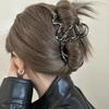 Pinza a morsetto in metallo ad alto livello con fiocco per capelli 2024 per donna: Pinza per Capelli a Forma di Squalo, Grande, Elegante, Stile Freddo, per la Nuca