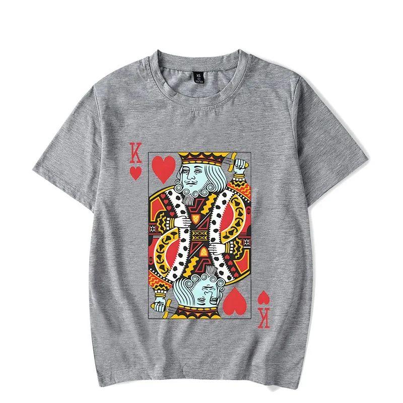 Playing Cards Heart KQ Graphic T Shirts Couples Y2k Fashion Queen King Tees Harajuku Funny Boyfriend Girlfriend Tee Loves Shirt