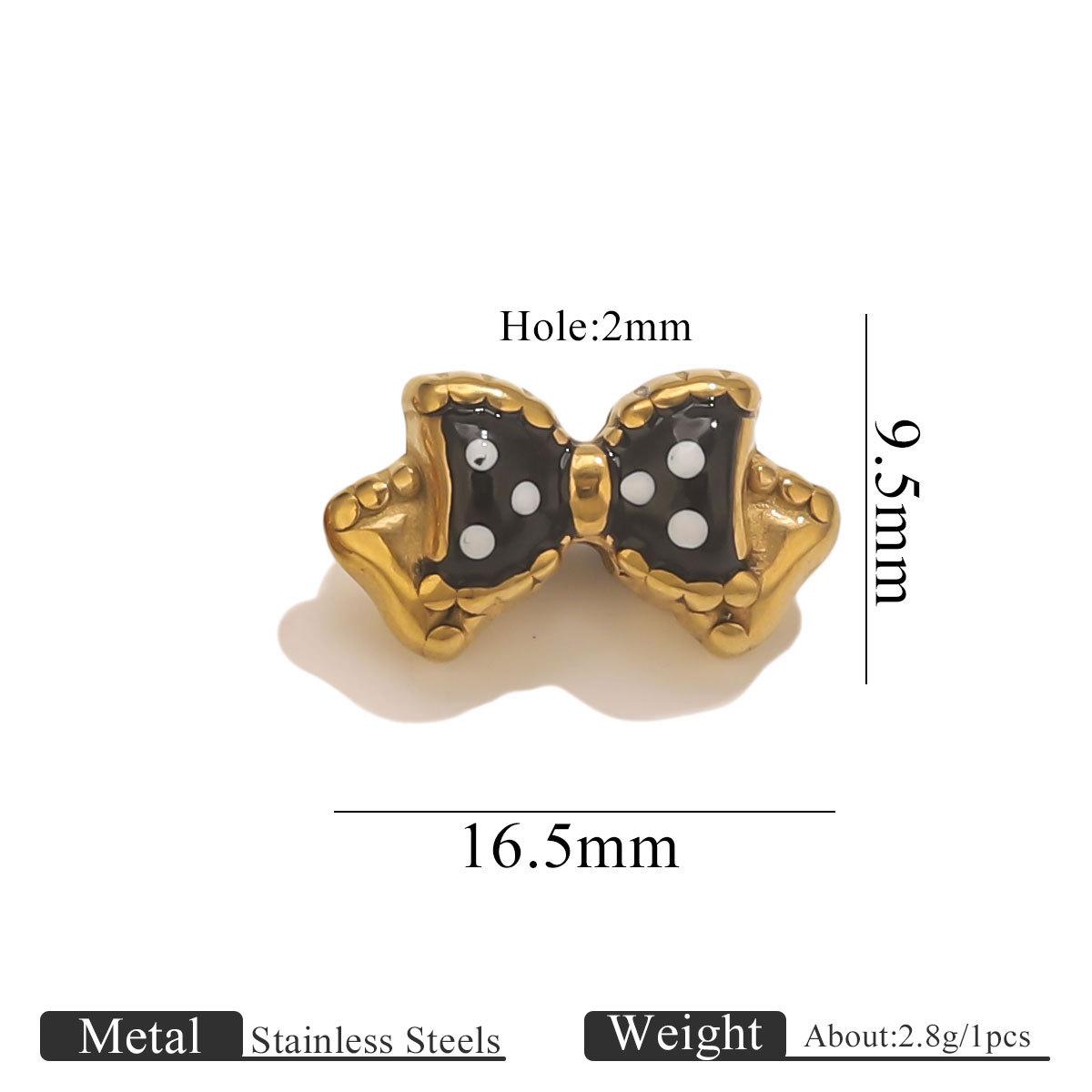 

5Pcs 18K Gold Oil Drop Bowknot Small Pendant Bracelet Necklace Creative DIY Pendant Accessories Wholesale Jewelry