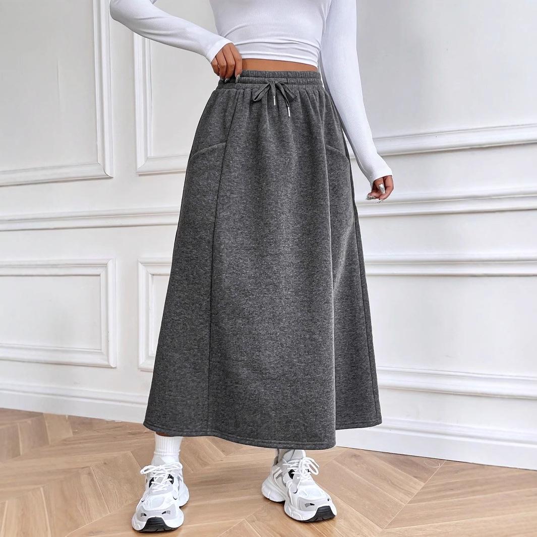 

Autumn/Winter Casual Elastic Waist Half Skirt for Women - European & American Style M