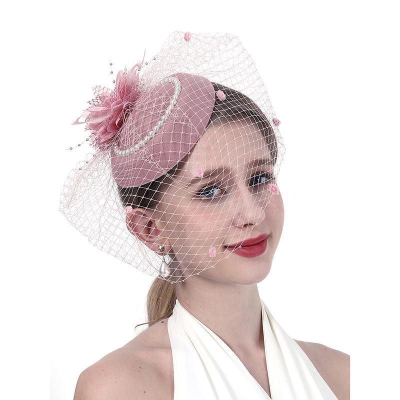 Pearl Cheongsam Hat Hair Ornament: Retro Shanghai Socialite & Bride Accessory