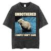 New Arrival Mens Clothes Tee Shirt Homme Graphic TShirts Men Amare Box No Thoughts Head Empty Japanese Funny Capybara Washed