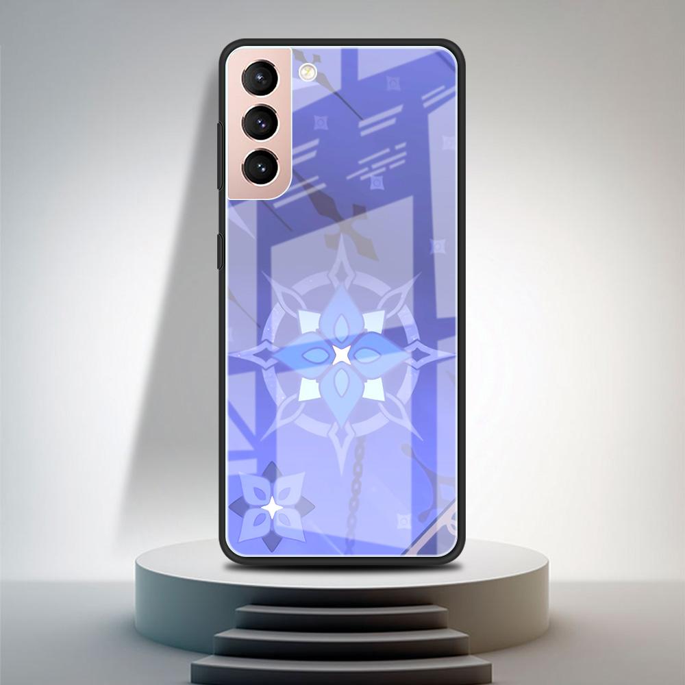 Modische Glashülle für Samsung S20 FE S21 S10 S9 S8 Plus Handyhülle für Galaxy Note 20 Ultra 10 Lite 9 Game Genshin Impact