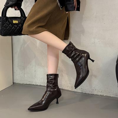 2025 Modische und hochwertige High Heels Stiefeletten Damen Stiefel mit Absatz 2025 Winter Neue Designer Party Stiefel