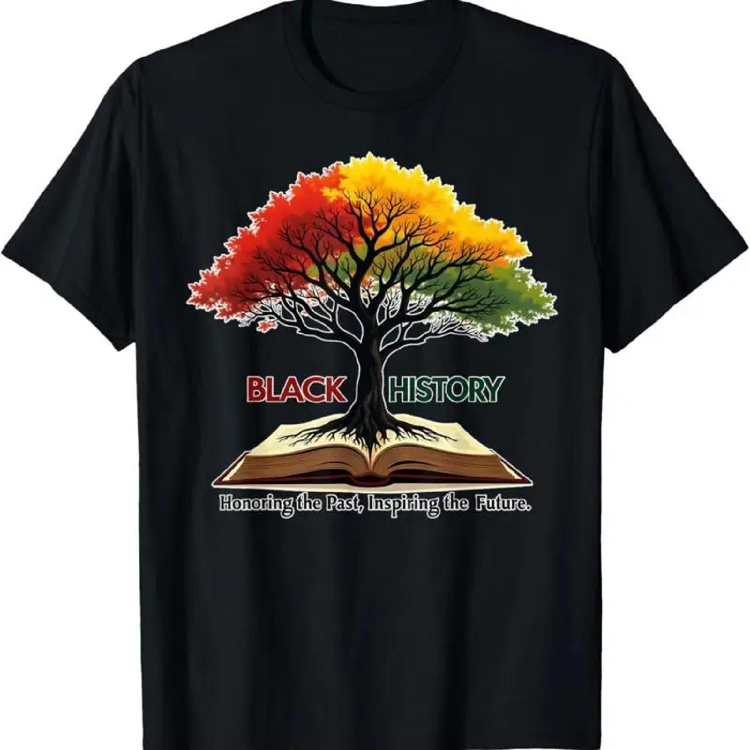 Honoring Past Inspiring Future Black History Month Tree Book T Shirt XXXXXL разноцветный