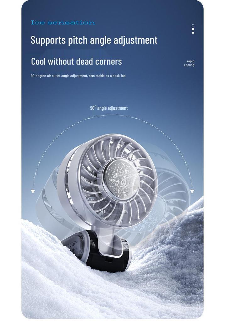 2026 Mini Handheld Fan: Portable, Folding, Neck-Worn with Digital Display & Semiconductor Cooling.