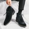 Fashion New Korean Fashion Casual Short Boots Men Dress Shoes Fashion Men Suede Leather Shoes Comfortable Lace Up Business Formal Shoes