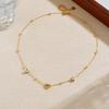 Gold Plated Heart CZ Beaded Necklace, Dainty Open Heart Pendant Link Chain with Clear Zircon Charms, Love Jewelry for Women Gift